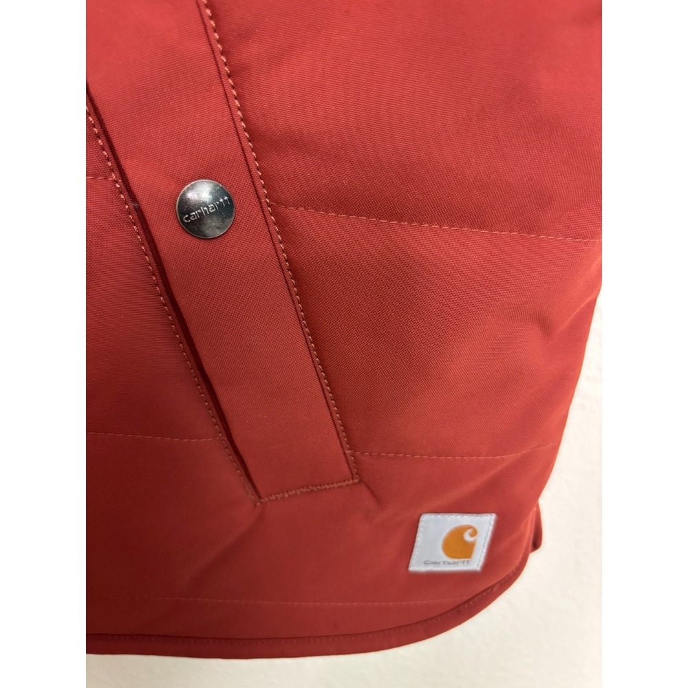 Carhartt Women's Sherpa Utility Vest Reversible L Burnt Orange RAIN DEFENDER - Picture 6 of 8